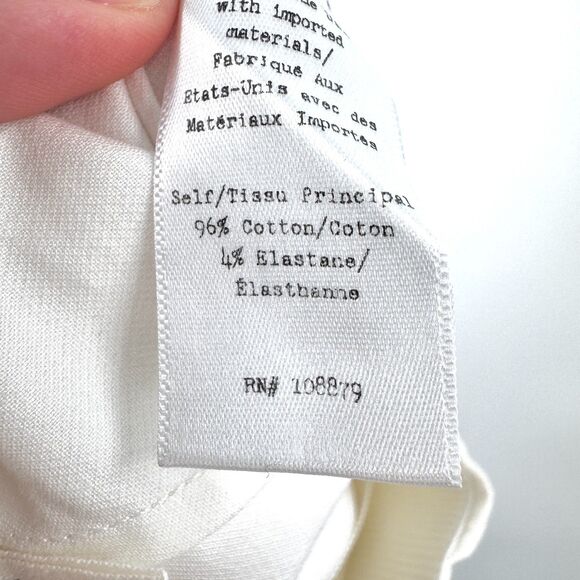 RAG & BONE White Elastic Waist Back Zip Pocketless Ankle Trouser Pants Size 2 - Picture 6 of 6